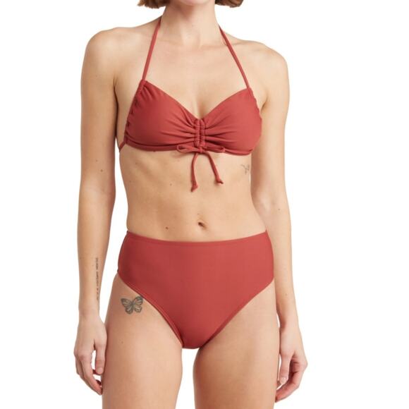 VYB Womens XL Cinched Two-Piece Bikini in Magic Hour Rust Brown NEW - Picture 1 of 10